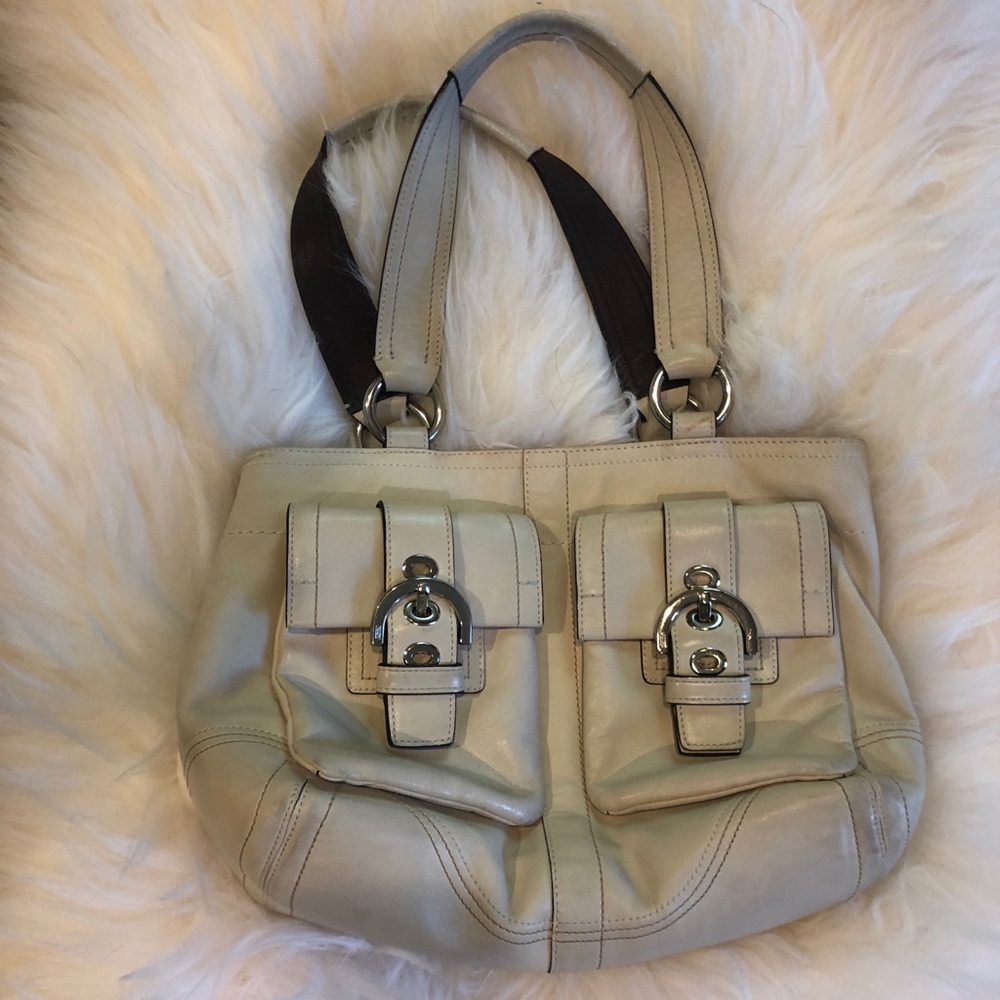 WHITE COACH LEATHER BAG